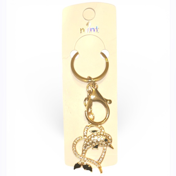 Accessories - Gold Dolphin Rhinestone Bag Charm & Keychain | Trendy Y2K Accessory NEW